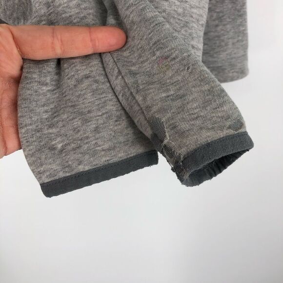Athleta Girl Sweatshirt Size Large Gray Crossover‎ Furry Interior Zipper Pockets - Picture 7 of 11